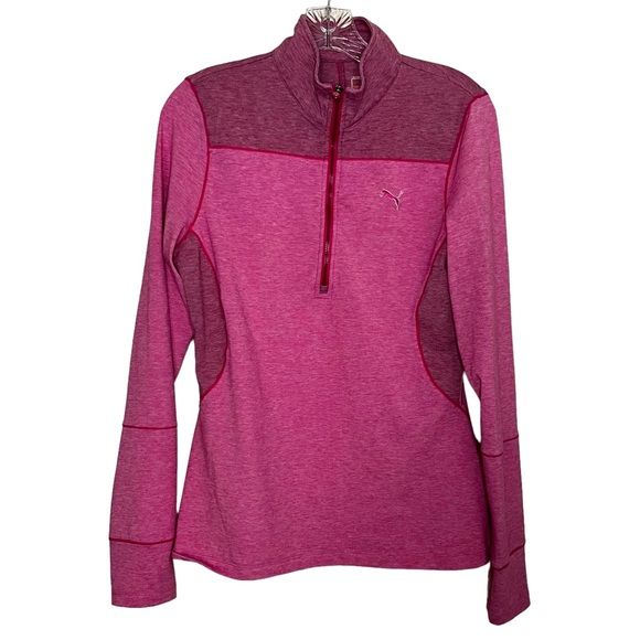 Puma Women's Pink Athletic Track Pullover Top with Thumb holes, Size Medium - Picture 3 of 16